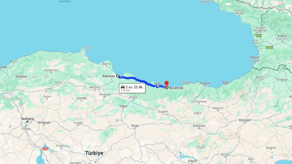 Samsun Bulancak arası kaç km? Bulancak Samsun arası kaç saat?