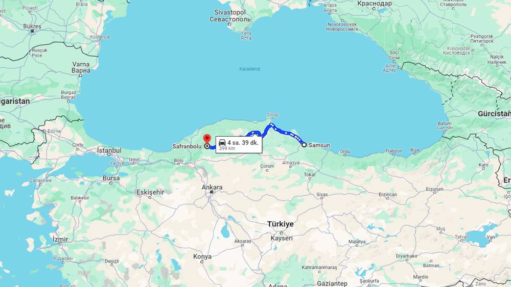 Samsun Safranbolu arası kaç km? Safranbolu Samsun arası kaç saat?