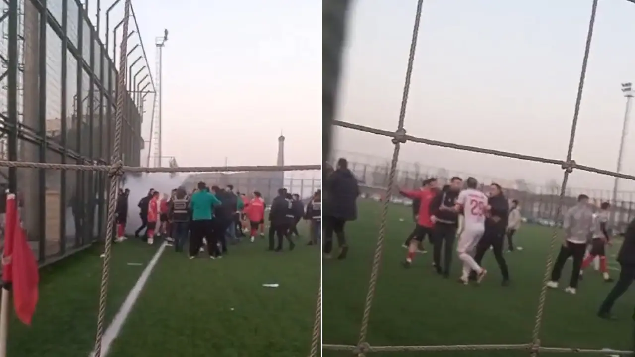 Taraftarlar sahaya indi, futbolcuları dövdü