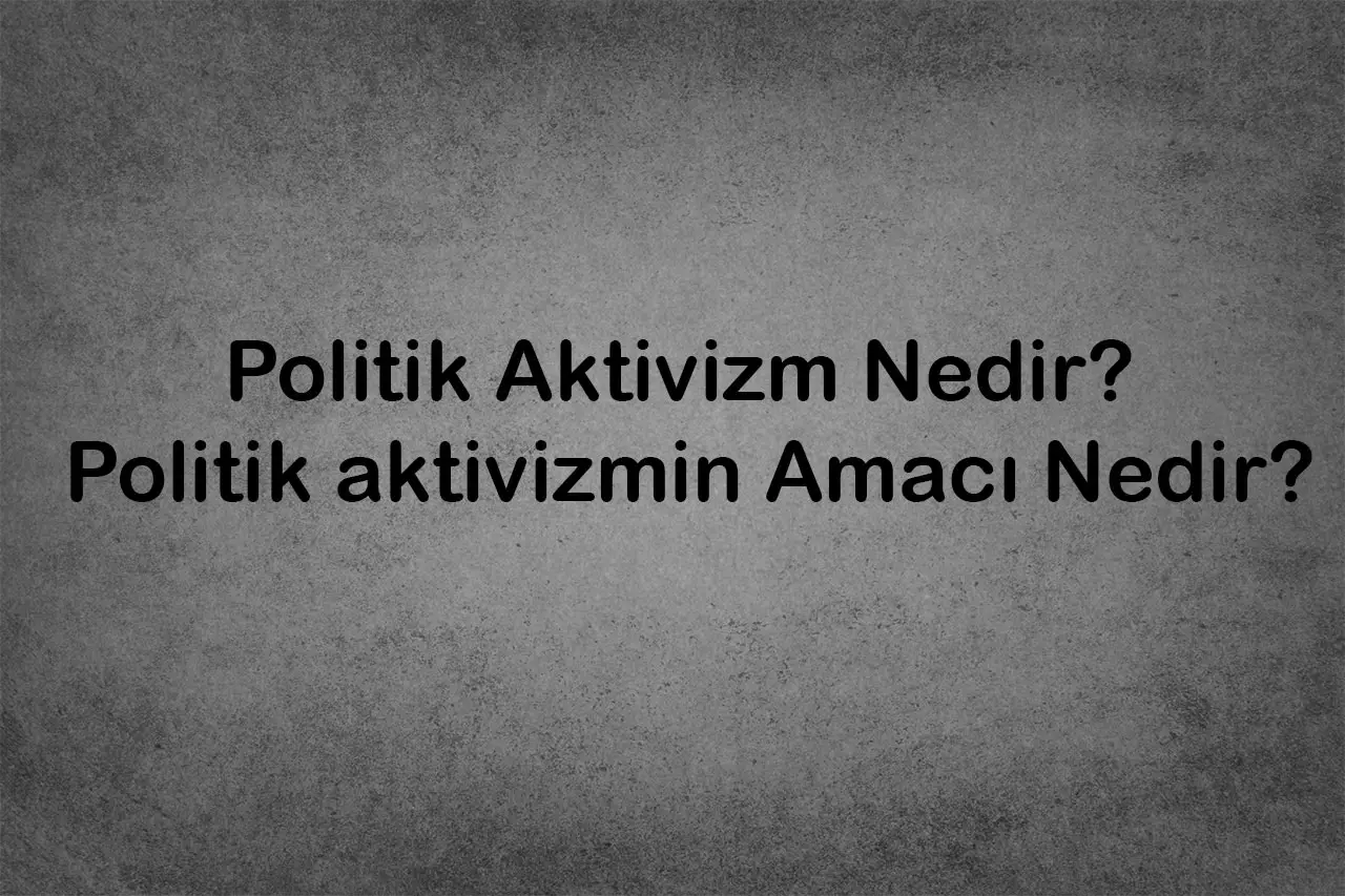 Politik Aktivizm Nedir? Politik aktivizmin Amacı Nedir?