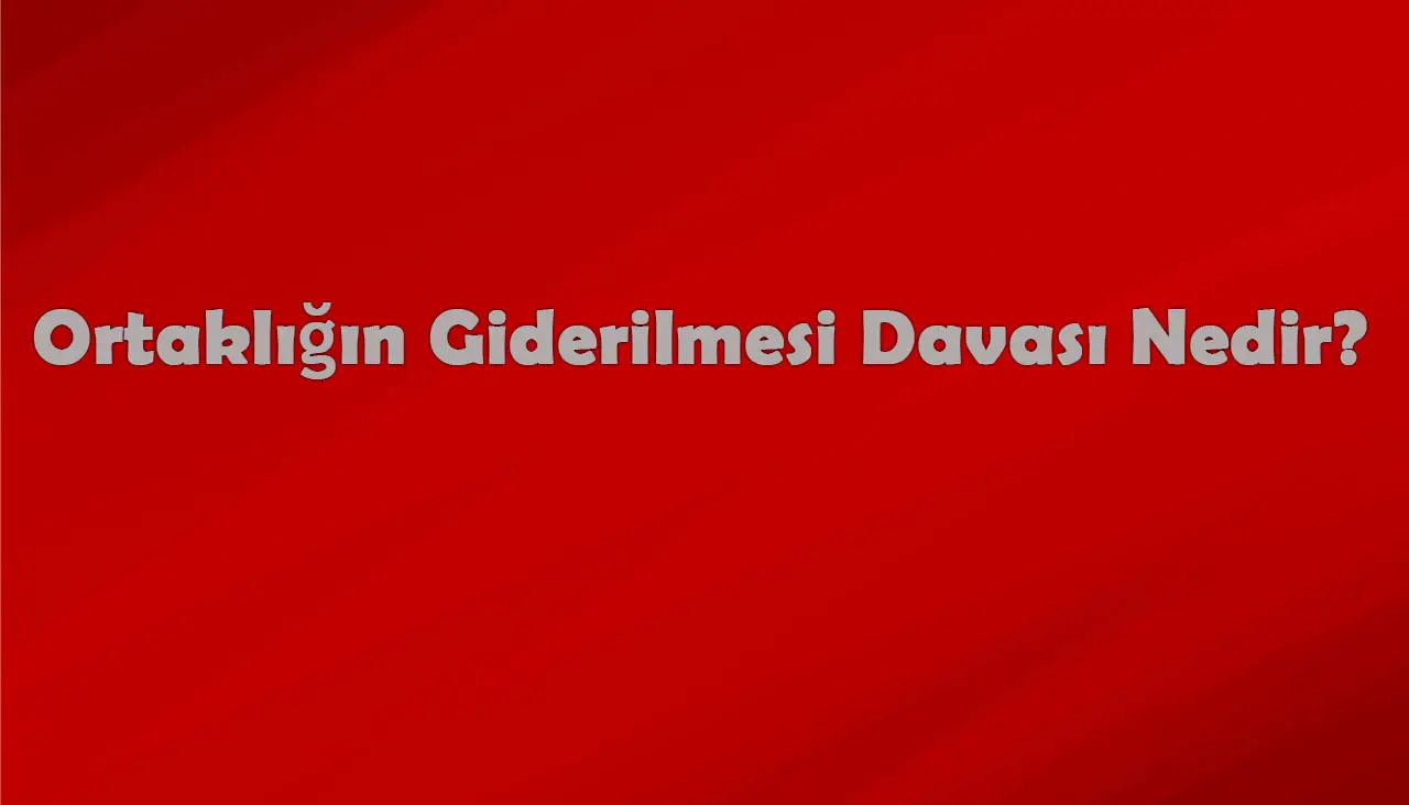 Ortaklığın Giderilmesi Davası Nedir?