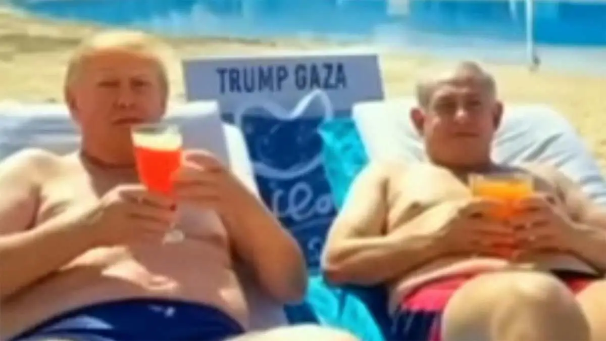 İşte Trump'ın Gazze'si: Netanyahu ile havuz başında keyif!