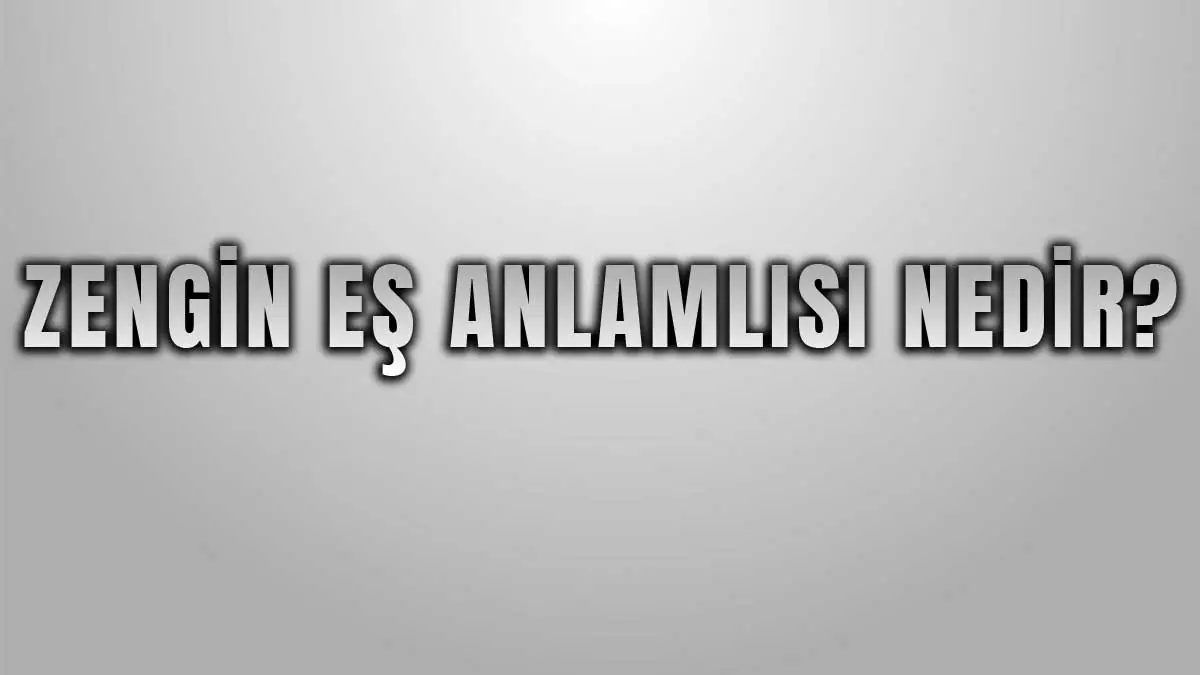 Zenginin Eş Anlamlısı Nedir?