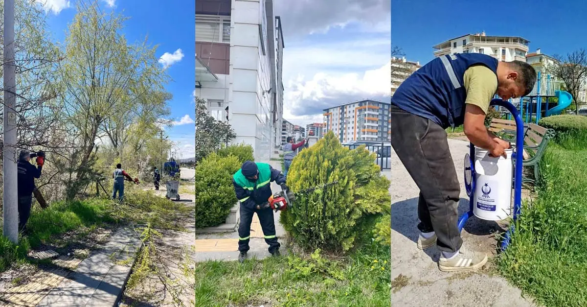 Kahramankazan’da park ve yeşil alanlara bakım yapıldı