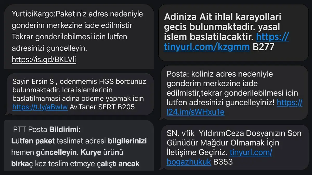 “HGS borcunuz bulunmaktadır” ve “Kargonuz var” operasyonu!
