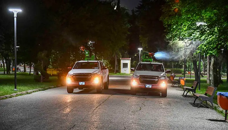 ABB’nin gece ilaçlama mesaisi hız kesmeden sürüyor