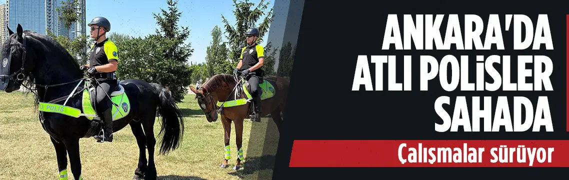Ankara'da atlı polisler görevde...