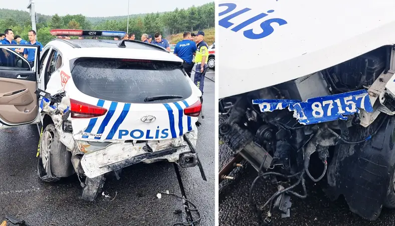 NATO görevi için Ankara’ya giden polis aracı kaza yaptı