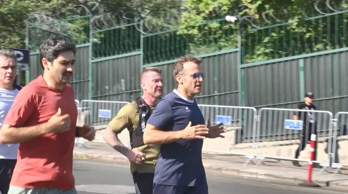 Fransa Cumhurbaşkanı Macron Ankara’da sabah koşusu yaptı