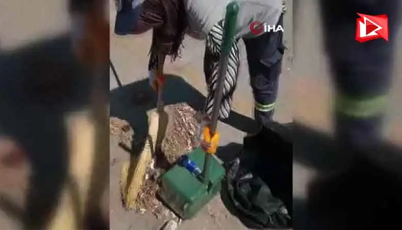 Elmadağ'da bir vatandaş atılan çöplere tepki gösterdi