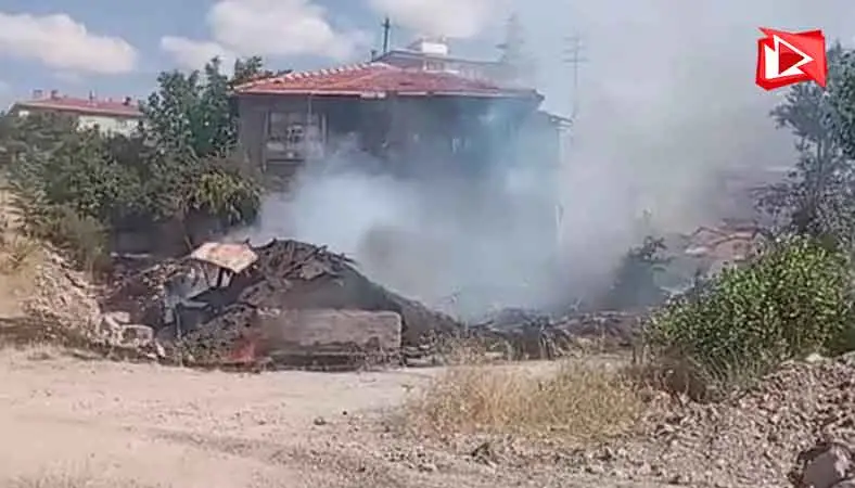 Ankara'da otlar için yakılan ateş evi yaktı