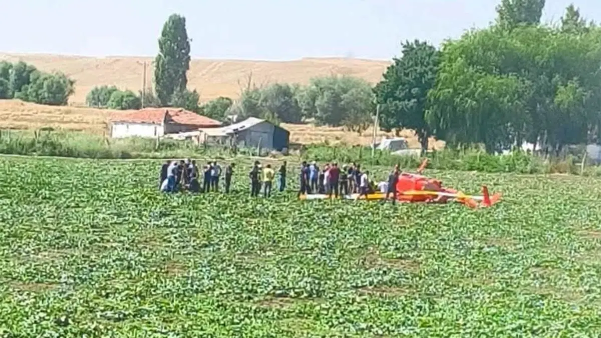 Sincan Temelli’de eğitim helikopteri düştü: 2 kişi yaralandı